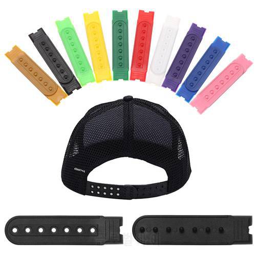 5 Sets Snap back Strap Replacement with 7 Holes Candy Color Hats Fasteners Buckle Strap Extender Hat Strap Clip for Baseball Cap
