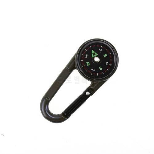 New Hiking Metal Carabiner Mini Compass Thermometer Keychain 3 in 1 High Quality Compass Camping Hiking