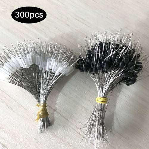 300pcs/lot Fishing Float Transparent Rubber Stopper S M L Bobber Cylindrical Space Bean Fish Line Accessories