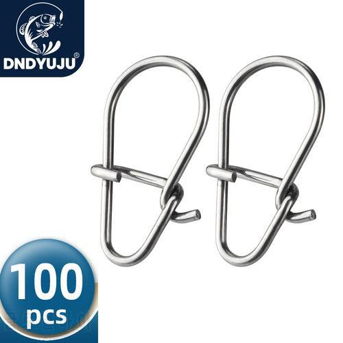 DNDYUJU 100pcs 00-3 Fishing Nice Hooked Snap Pin 304 Stainless Steel Fishing Barrel Swivel Lure Connector Accessories Pesca