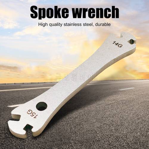 1pcs 14 15G Stainless Steel Bicycle Spoke Wrench Bicycle Bike Rim Wheel Spokes Wrench Fastening Correction Device Repair Tool