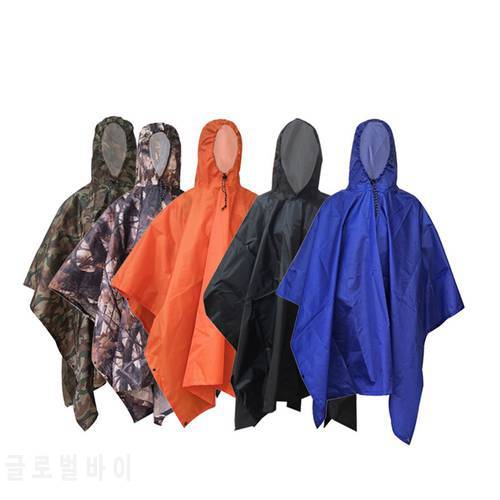 3 in 1 Waterproof Adult Long Raincoat Women Men Rain Coat Jacket Hooded Poncho for Outdoor Hiking Travel Fishing Climbing Rainwe