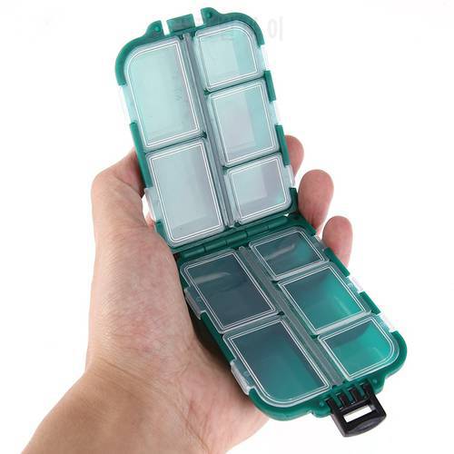 Plastic 10 Compartments Fishing Lure Bait Hook Tackle Storage Box Container ASH5 Fishing Toolbox Bait Packaging Box