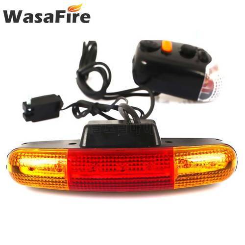 WasaFire 7 LED Bicycle Turn Signal Light with Horn MTB Front Rear Lights Bike Directional Brake Lights Cycling Taillight Lamp