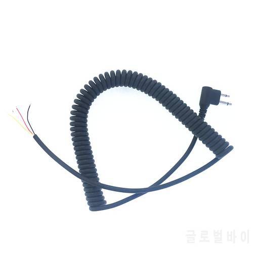For DIY 4 wire MIC microphone cable M plug 2pins for motorola ep450 cp040 cp140 gp300 gp3188 gp88 hytera etc wakie talkie