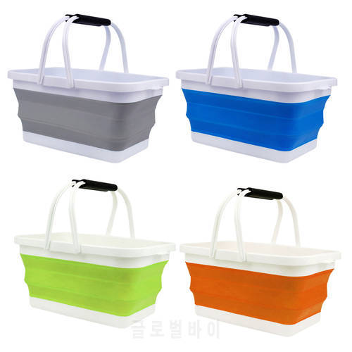 Collapsible Bucket with Handle 12L Foldable Water Container Wash Basin for Camping Outdoor Washing Dishes Kitchen Picnic