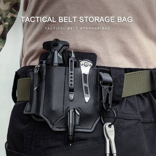 Leather Case Portable Pouch EDC Sheath Pocket Organizer Outdoor Camping Survival Hanging Waist Belt Bag Mobile Phone Bag