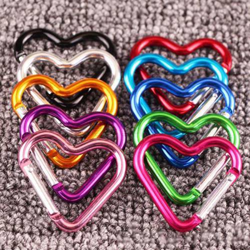 Heart-shaped Water Bottle Hanging Buckle Aluminum Keyring Hook Key Chain Clips Buckle Snap Hook Keychain Rack Outdoor Tools