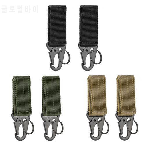 Tactical Webbing Buckle Molle Nylon Webbing Belt Triangle Buckle Outdoor Climbing Camping Tool Carabiner Keychain 1/2/4pcs