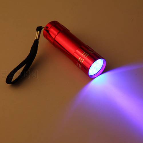 Ultraviolet 9 LED Flashlight Purple Light UV Torch Lamp AAA Battery Mini Portable Waterproof Money Detector Torch Lantern UV