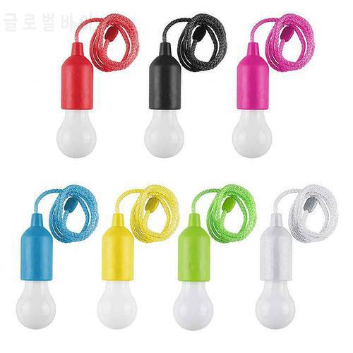 Portable Colorful LED Hanging Lamp Drawstring Light Tent Camping Bulb Retro Outdoor BBQ Parties Lamp Garden Pull Cord Bulbs