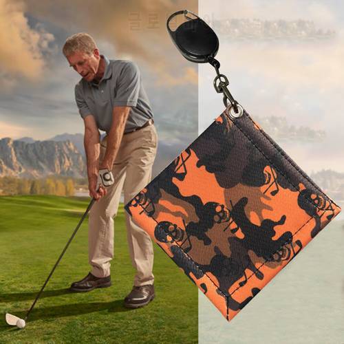 Mini Double-Sided Golf Ball Cleaning Towel with Carabiner Hook Camouflage Square Golf Ball Club Head Wiping Cloth Cleaner Golf A