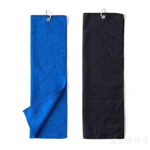 Golf Towel 30x50cm With Safety Buckle For Clean Clubs Towel Balls Hands Royal Golf Black Blue C8I6