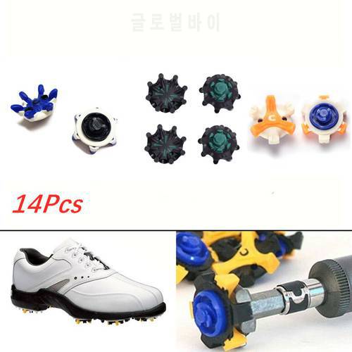 14 Count Slim-Lock Replacement Golf Spikes Golf Shoes FIT PING/TRI-LOK/SLIM-LOK/SMALL MEATAL/Q-LOK Golf Shoes Cleats Install