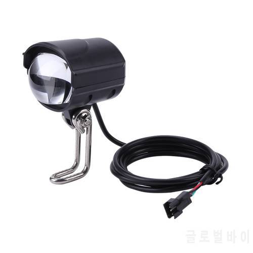 e-bike light headlight 85 lux input DC 12V 36V 48V 60V ebike lamp install handlebar LED electric bicycle light with horn