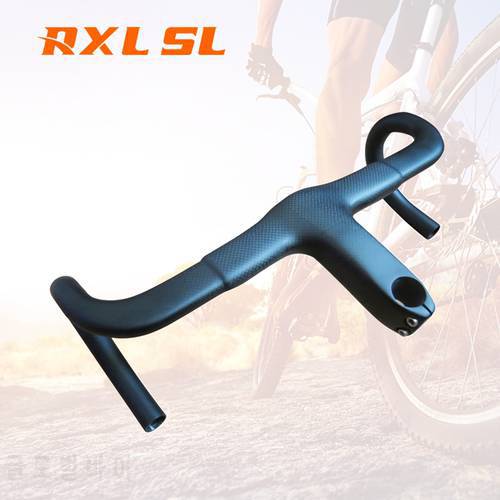 Integrated Carbon Road Handlebar with Stem 28.6mm Gravel Racing Handle Bar Spare Parts for Bicycle Handlebars 90/100/110/120mm