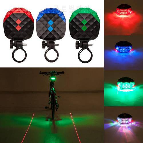 Gypsophila LED Laser Taillights Mountain Bike Bicycle Parallel Line Warning Lights Color Red Blue Green