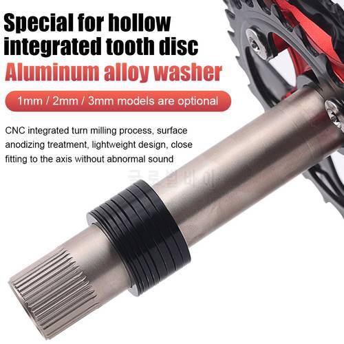 One-Piece Hollow Bicycle Crankset Washers Aluminum Alloy Bike Crank Cover Chain Wheel Spacers Adjuster Kit Cycling Repair Tools
