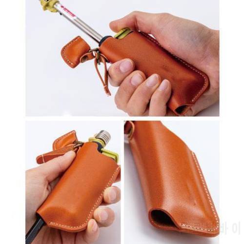 Igniter Holster Outdoor Camping PU Leather Igniter Protective Storage Case Portable BBQ Lighter Protective Cover