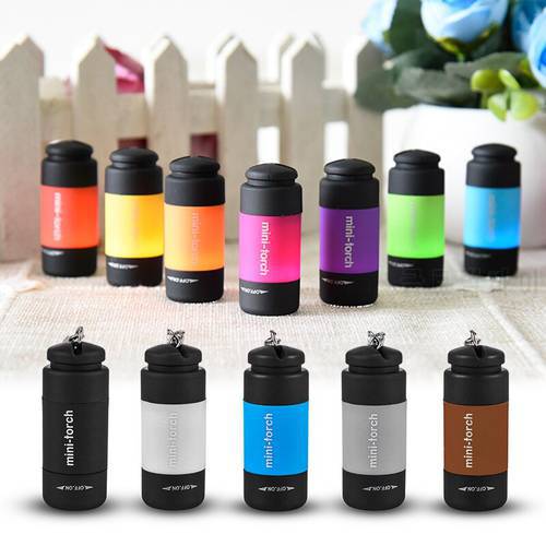 Mini LED Light USB Rechargeable Flashlight Camping Lamp Pocket Keychain Torch Waterproof Light Torch Built in 70mAh battery
