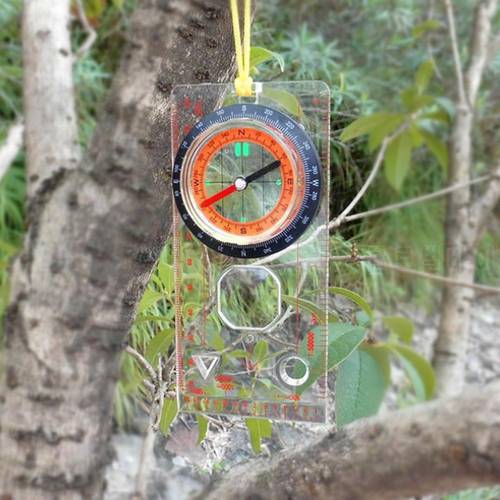 1 Pcs Outdoor Camping Directional -country Race Map Baseplate Night Ruler Hiking Scale Compass Special Bussola Compass C3p9