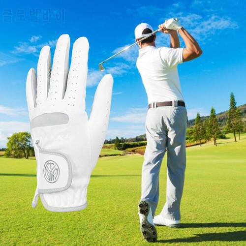 1 Pcs Men&39s Golf Glove Breathable Wear-resistant White Color Microfiber Glove Golf Multiple Size Options Glove Accessories