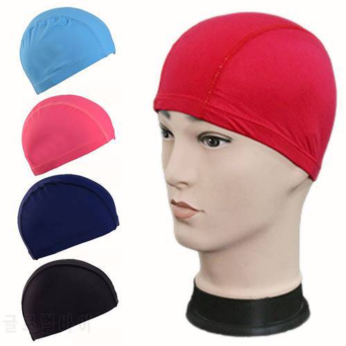 Free Size Fabric Protect Ears Long Hair Sports Siwm Pool Swimming Cap Hat Adults Men Women Sporty Ultrathin Adult Bathing Caps
