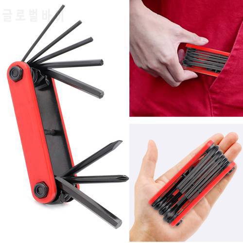 6 in 1 MTB Bicycle Repair Portable Tools Kit Folding Multitool Mountain Bike Equipment Allen Key Fix Wrench Touring Pocket
