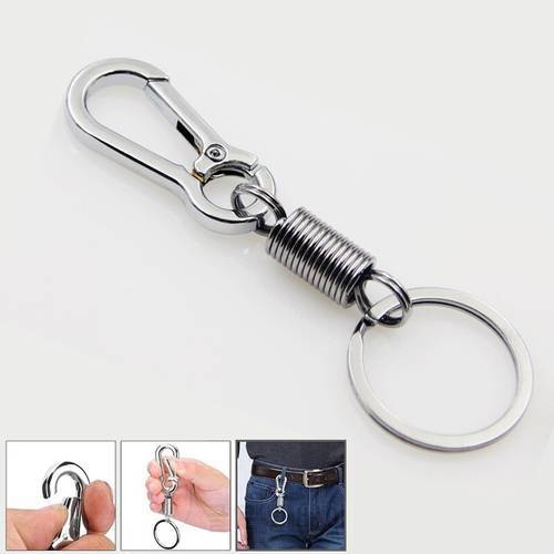 1PCS Spring Keychain Climbing Hook Car Keychain Simple Strong Carabiner Shape Keychain Accessories Metal Vintage Keychain