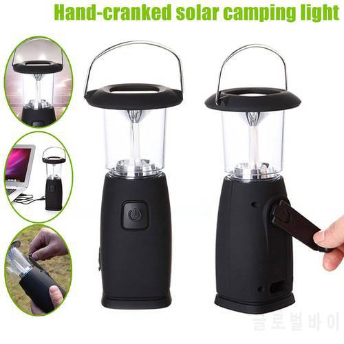 6 LED Solar Hand-Up Crank Dynamo LED Light Lantern Lamp for Outdoor Camping Hunting Hiking Sailing CMG786