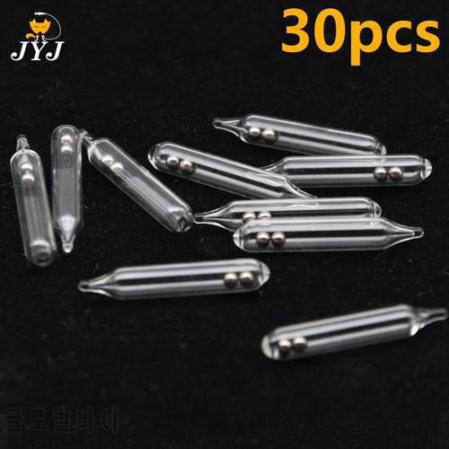 30pcs/lot 3mm 4mm 5mm Lure Jig Rattles for soft bait Glass Tube Rattle Shake Attract Fly Tie Tying Fishing accessories