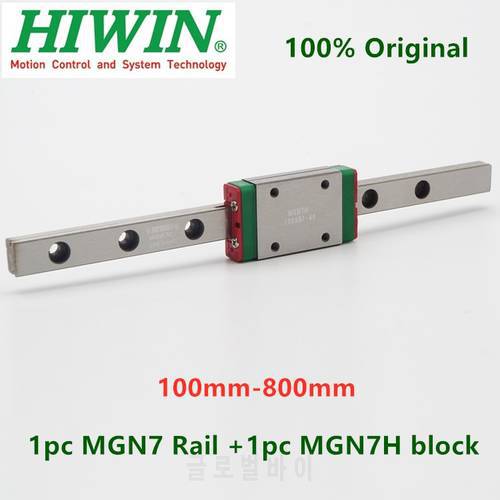 1pc Original Hiwin linear guide MGN7 100 200 300 330 350 400 450 500 550 mm MGNR7C rail + 1pc MGN7H block carriage cnc parts