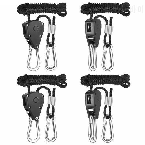 8/4/2pcs Pulley Ratchets Kayak and Canoe Boat Bow Stern Rope Lock Tie Down Strap 1/8 Inch Heavy Duty Adjustable Rope Hanger
