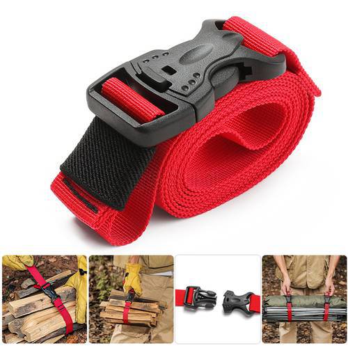 1/2pc Durable Nylon 0.6~1.5M Travel Tied Cargo Tie Down Luggage Lash Belt Strap With Cam Buckle Travel Kits Outdoor Camping Tool
