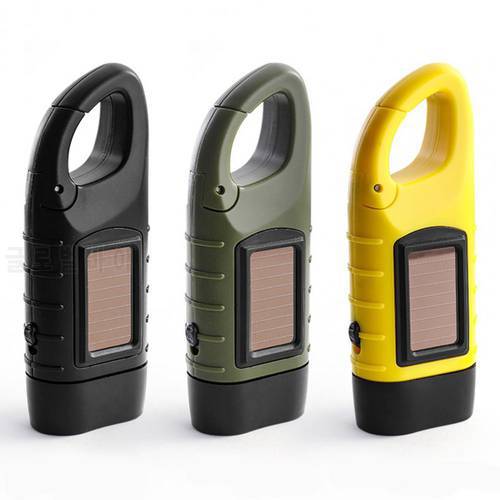 Rechargeable Waterproof Solar Powered Hand Crank Flashlight Emergency Light for Outdoor Camping Crank Flashlight Emergency