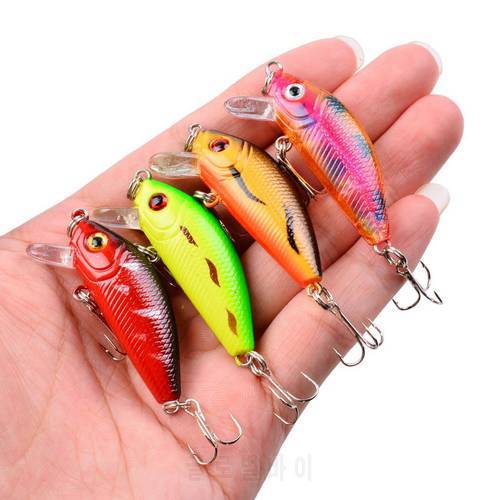 1Pcs Fishing Lure Spinning 50mm 3.6g 3d Eyes Crankbait Wobbler Artificial Lures for Plastic Hard Bait Fishing Tackle Lure