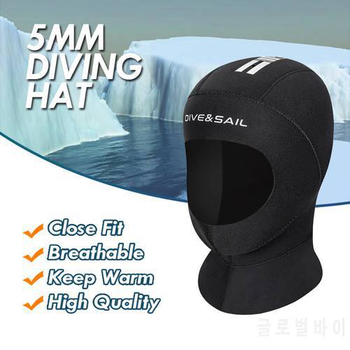 New 5mm Neoprene Diving Hood with Shoulder Snorkeling Swimming Cap Winter Warm Wetsuit Head Cover for Underwater Spearfishing