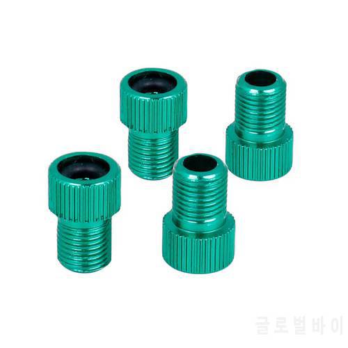 Bicycle 4PCS Anodized Alloy Bicycle Valve Adaptor Presta to Schrader Changeover F/V A/V Nozzle Convertor for Cycling Pumping