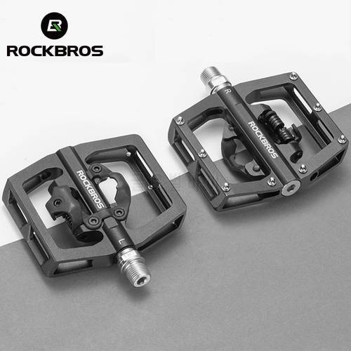 ROCKBROS MTB Bike Pedal SPD Self-Locking Bicycle Racing Pedales Structre Aluminum lock Pedals Sealed Bearing Bike SPD Pedal