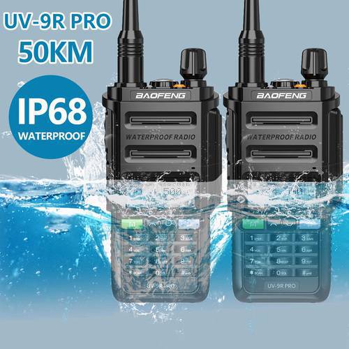 2PCS Baofeng UV-9R PRO IP68 Waterproof Long Distance 136-174/400-520MHz Dual Band Walkie Talkie UV-82 UV-XR UV-5R UV9R