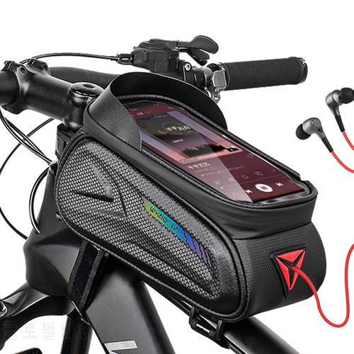 Waterproof Bike Bag Bicycle Front Cell Phone Holder With Touch Screen Top Tube Cycling Reflective MTB Bike Accessories