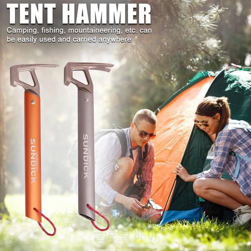 Outdoor Camping Tent Peg Hammer Multifunctional Hiking Fishing Stainless Steel Stakes Nail Puller Hammer Mountaineering Tool