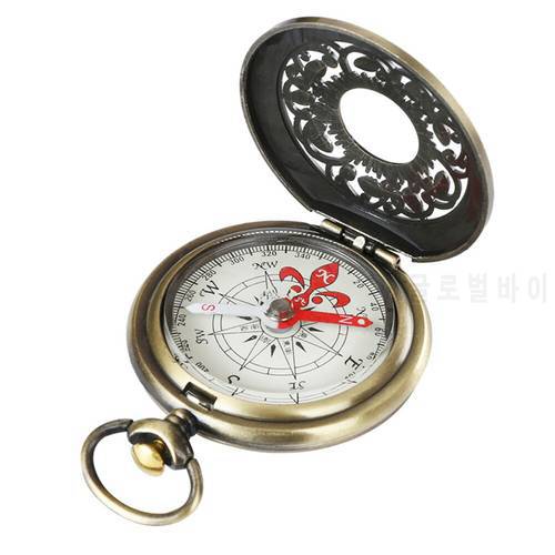 Retro Portable Flip CoverCompass Camping Hiking Hunting Boating Survival Navigation Compass for Outdoor Activities