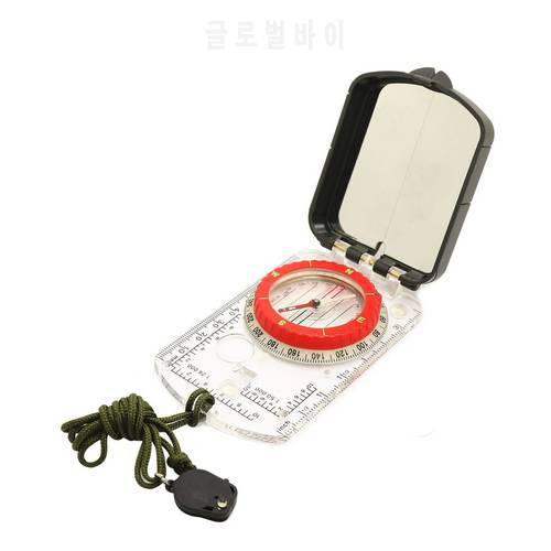 Outdoor Camping Orienteering Map Compass Sighting Mirror Compass With Adjustable Declination Clinometer And LED Light