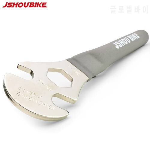 JSHOU BIKE Pedal Wrench Heavy Duty Durable Carries Long Hand Auxiliary Repair Multitool Professional Accessories 15mm Universal