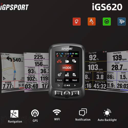 iGPSPORT iGS620 bike GPS with ANT+ Cycling Bike Computer Waterproof Bicycle Accessory Sensor for Stra Navigation Speedometer
