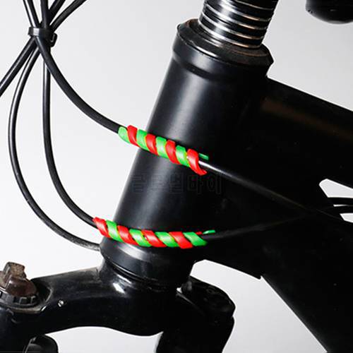 5pcs Bicycle Brake Cable Housing Spiral Screw Sleeve Anti-friction Wrap Brake Line Sleeve Rubber Protector Cycling Guard Parts