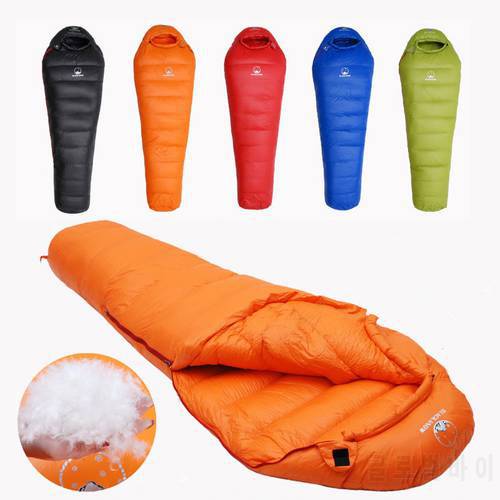 Warm Sleeping Bag White Goose Down Filled Adult Mummy Style Fit for Winter Thermal 4 Kinds of Thickness Camping Travel