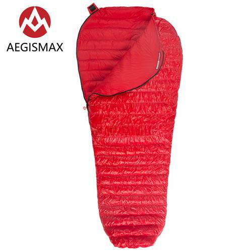 Aegismax Nano Nano2 Ultralight Camping Mummy 95% White Goose Down Sleeping Bag 3 Season Hiking 800 FP Can Be Zippered Together