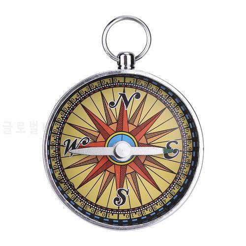 1pcs Travel Camping Hiking Compass Tool Portable Aluminum Emergency Compass Navigation With Keychain Outdoor Tools